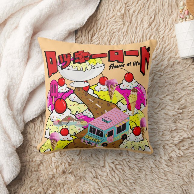 Mikitiez rockyroad icecream manga summer banger cushion (Blanket)