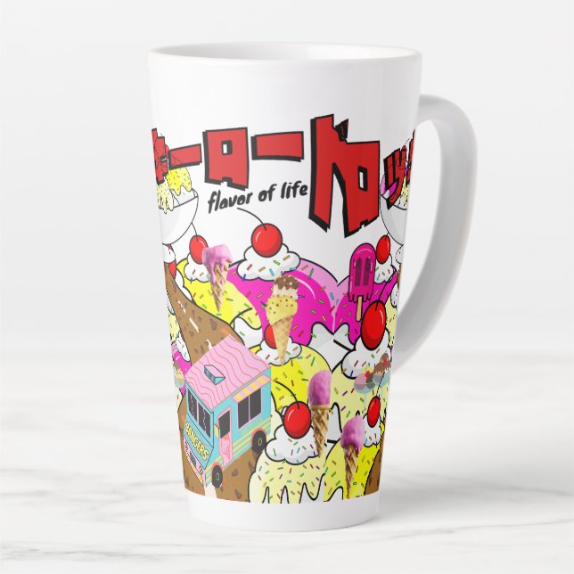 Mikitiez rockyroad icecream manga summer banger latte mug (Right Angle)