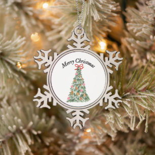 Mikitiez rustic chirstmas vintage cozy farmhouse snowflake pewter christmas ornament
