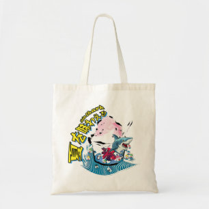 Mikitiez shark ocean wave summer shavedice tote bag