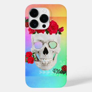Mikitiez skull rose baroqueart rainbow rock  Case-Mate iPhone 14 pro case