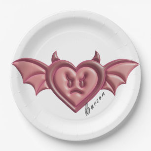 Mikitiez skull rose baroqueart rainbow rock paper plate