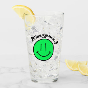 Mikitiez smiley face school summer spring green glass