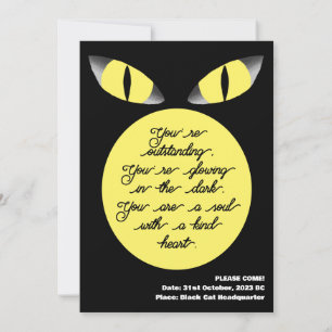 Mikitiez spooky bombay blackcat rat halloween invitation