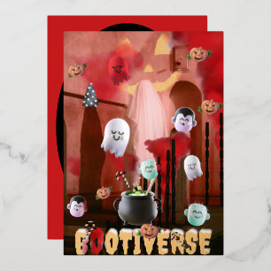 Mikitiez spooky vibes halloween multiverse 3D Foil Holiday Card