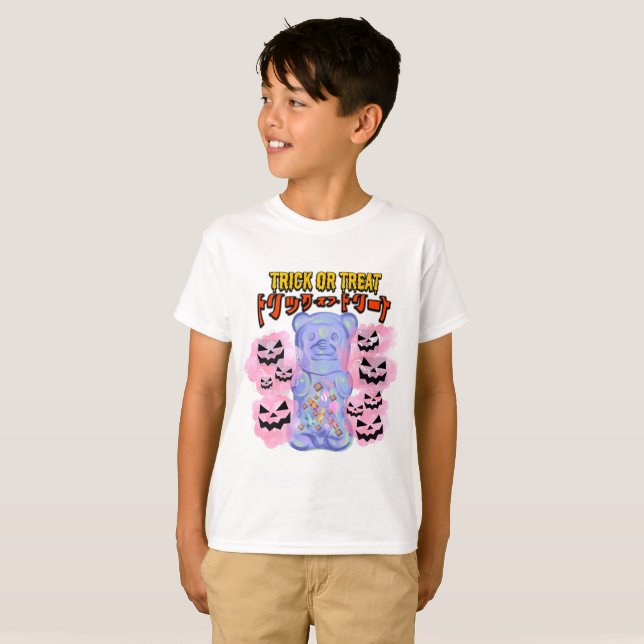 Mikitiez spooky vibes jellybear trickortreat anime T-Shirt (Front Full)