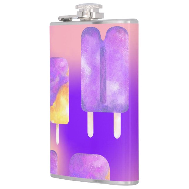 Mikitiez summer rainbow purple gold popsicle hip flask (Left)