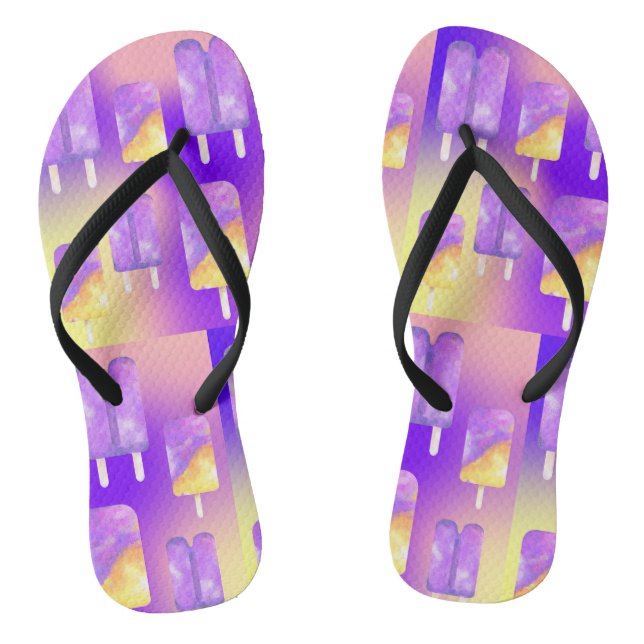Mikitiez summer rainbow purple gold popsicle thongs (Footbed)