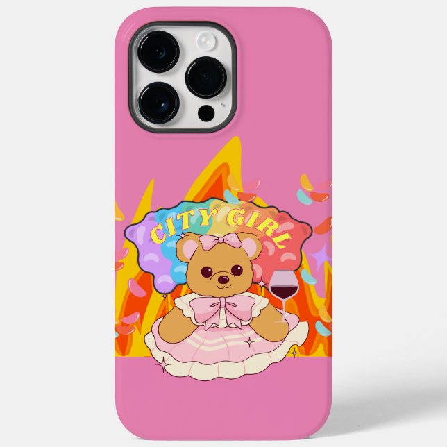 Mikitiez summer teddy bear jelly red wine fire Case-Mate iPhone case (Back)