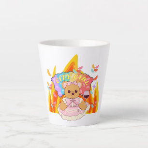 Mikitiez summer teddy bear jelly red wine fire latte mug