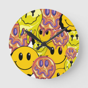 Mikitiez Throw Pillow face yellow garden Round Clock
