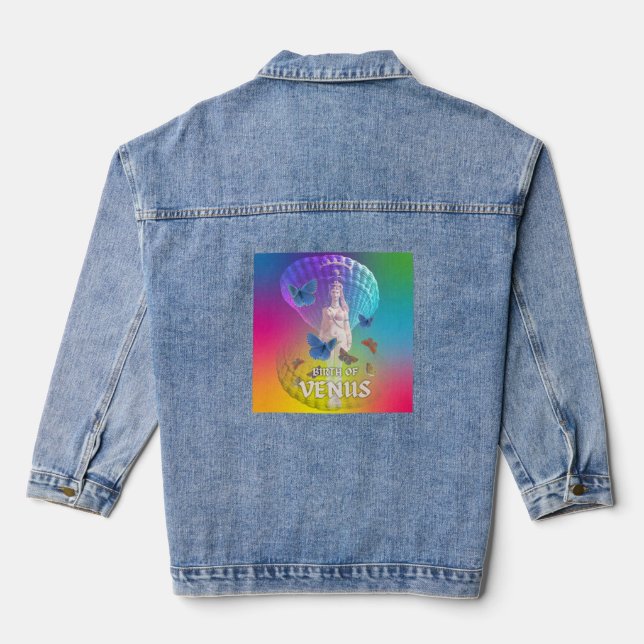 Mikitiez venus ocean butterfies love olympus denim jacket (Back)