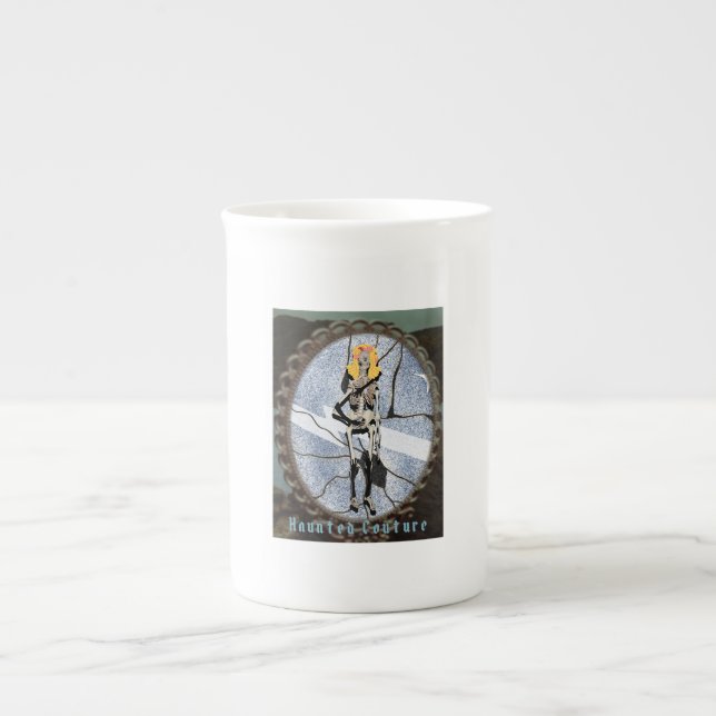 Mikitiez vintage halloween spooky vibes bone china mug (Front)