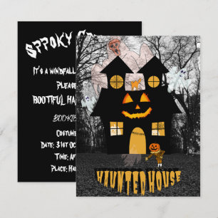 Mikitiez vintage halloween spooky vibes pumpkin invitation