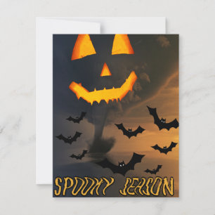 Mikitiez vintage halloween spooky vibes pumpkin invitation