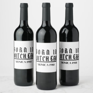 Mikitiez witch era halloween spooky hocus pocus  wine label