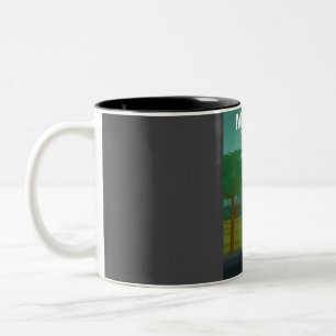 Mikumi National Park Tanzania Travel Poster  Two-Tone Coffee Mug