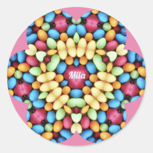 MILA ~ EASTER EGGS MULTICOLORED ~ CLASSIC ROUND STICKER