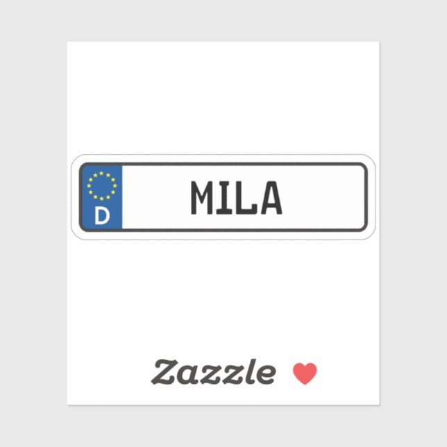 Mila German Car License Plate Sticker (Sheet)