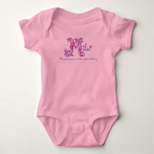 Mila name and meaning letter M baby girls clothing Baby Bodysuit