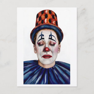 Mila Wears the Smile Too Well – A Clowns Portrait Postcard