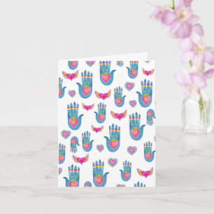 Milagros Flaming Hearts Watercolor Cute Valentines Card