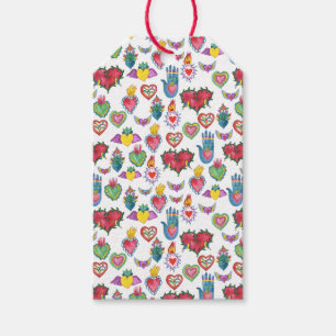 Milagros Flaming Hearts Watercolor Valentines Love Gift Tags