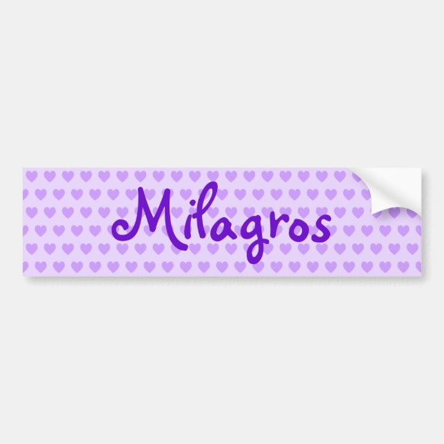 Milagros in Purple Bumper Sticker (Front)