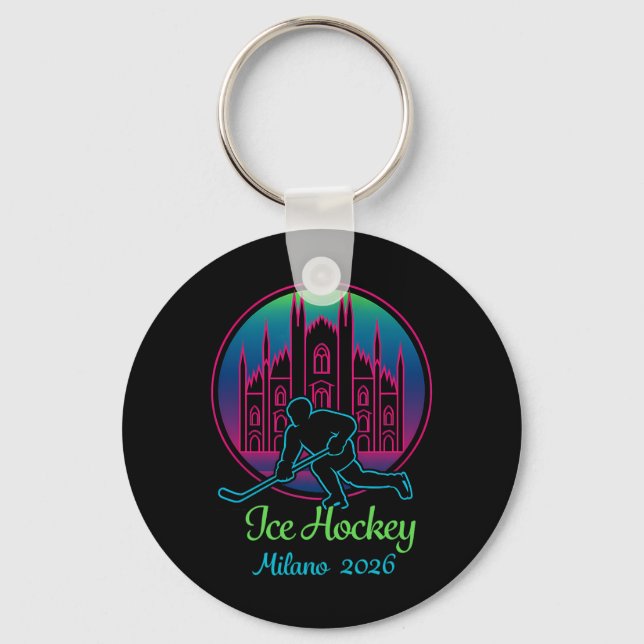 Milan 2026 Ice Hockey Winter 2026 And Duomo Di Mil Key Ring (Front)