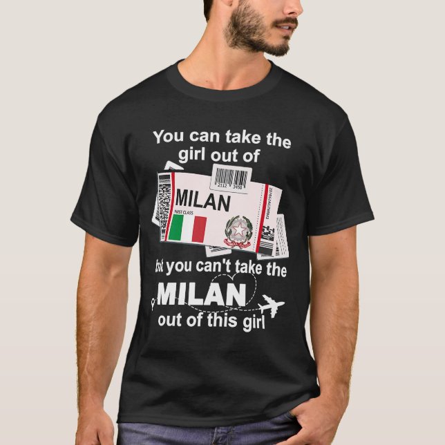 Milan Boarding Pass  Milan Girl  Milan T-Shirt (Front)