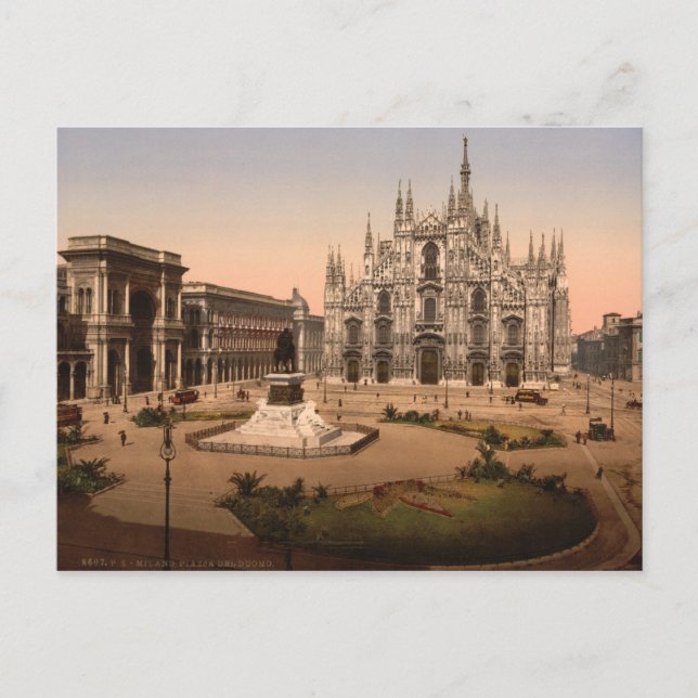 Milan Cathedral and Piazza, Lombardy, Italy Postcard (Front)