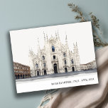 Milan Cathedral Italy Watercolor Italian Travel Postcard<br><div class="desc">If you need any further customisation please feel free to email me on yellowfebstudio@gmail.com. or message via Zazzle.</div>