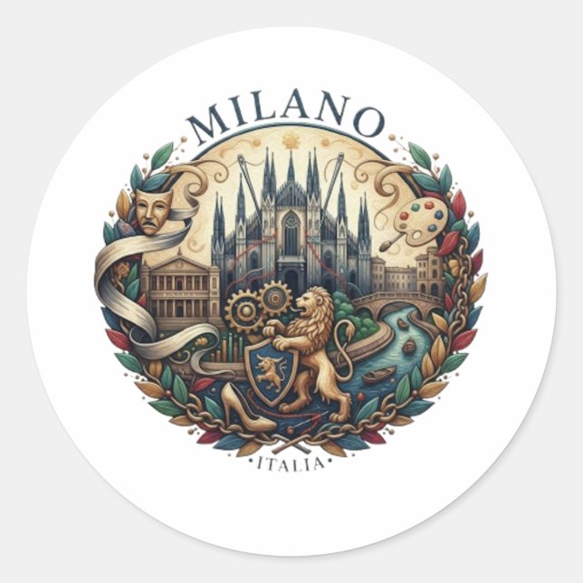 MILAN CLASSIC ROUND STICKER (Front)