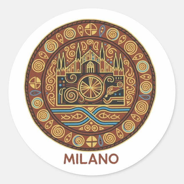 MILAN CLASSIC ROUND STICKER (Front)
