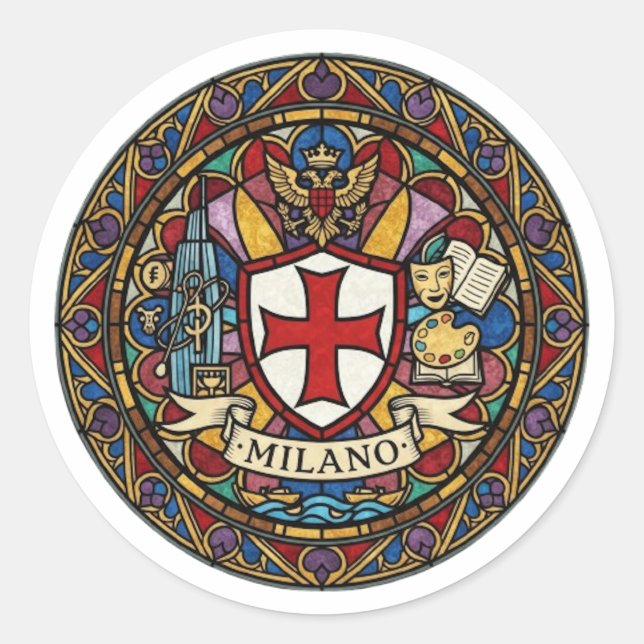 MILAN CLASSIC ROUND STICKER (Front)