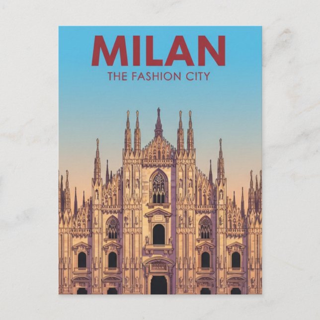 Milan Duomo Luggage Tag Postcard (Front)