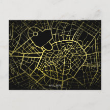 Milan Gold Style Art Map