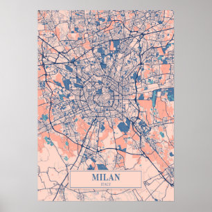 Milan - Italy Breezy City Map Poster