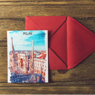 Milan Italy Cathedral Painting Postcard