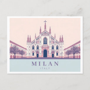 Milan Italy Duomo di Milano Pastel Travel Postcard