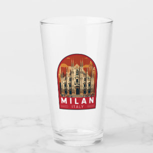 Milan Italy Duomo di Milano Travel Art Vintage Glass