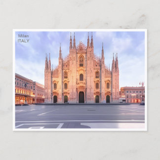 Milan Italy Duomo di Milano Travel Art Vintage  Postcard
