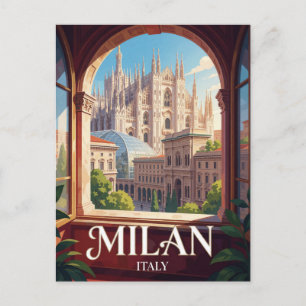 Milan Italy Duomo Historic Travel  Postcard