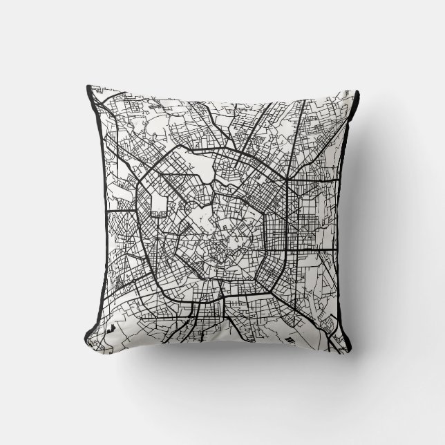 Milan Italy Map Cushion (Front)