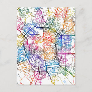 Milan Italy Map Postcard