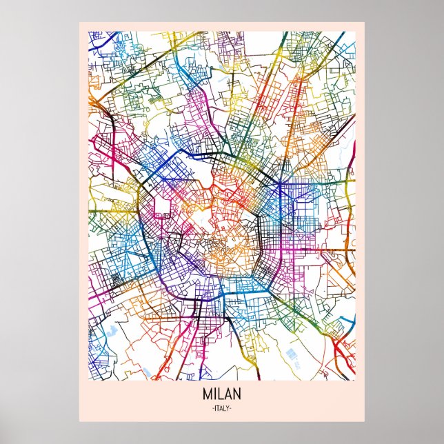 Milan Italy Map Poster (Front)