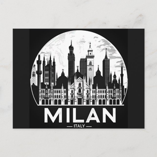 Milan Italy Skyline Postcard (Front)