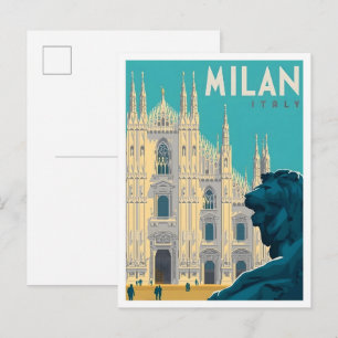 Milan Italy Vintage Art Travel Postcard