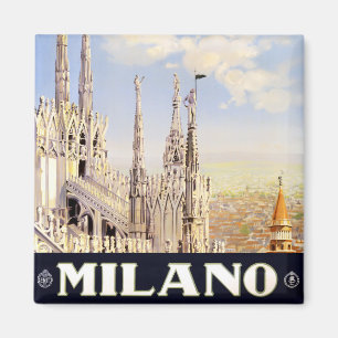 Milan Italy vintage travel Magnet