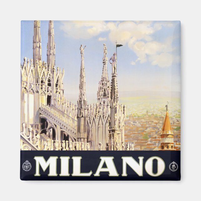 Milan Italy vintage travel Magnet (Front)